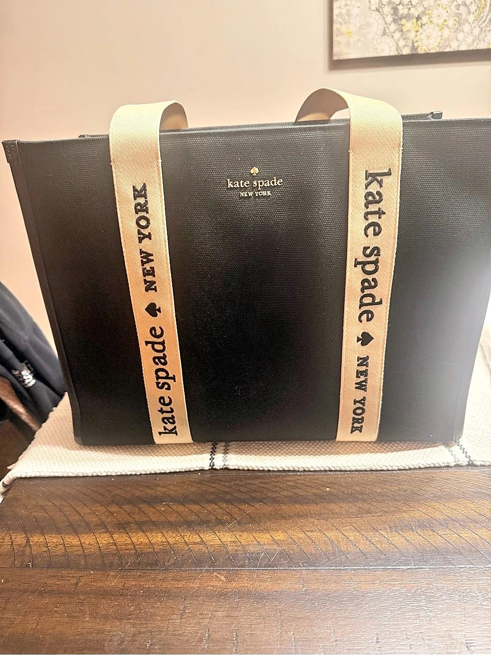 Kate Spade Black & Beige Tote Bag